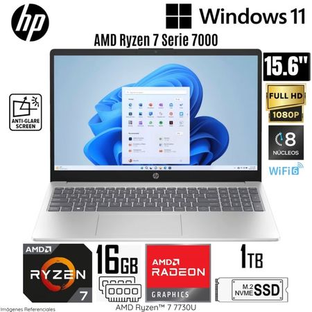 Laptop HP 15-FC0031LA AMD Ryzen 7-7730U 16GB RAM 1TB SSD 15.6