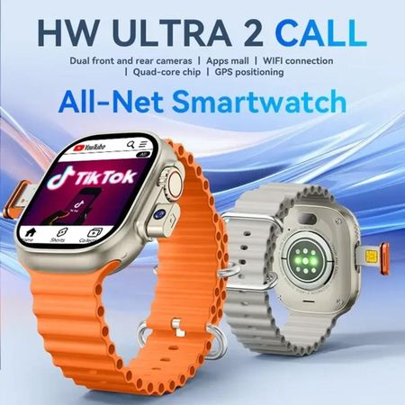 Ultra 2 con chip, tiktok, camara, reloj smartwatch naranja