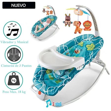 Silla Mecedora Ideal Musical con Vibrador Ocean Celeste