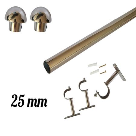 SET PARA CORTINA CON HONGO INOX 3.00 MTS DE 1