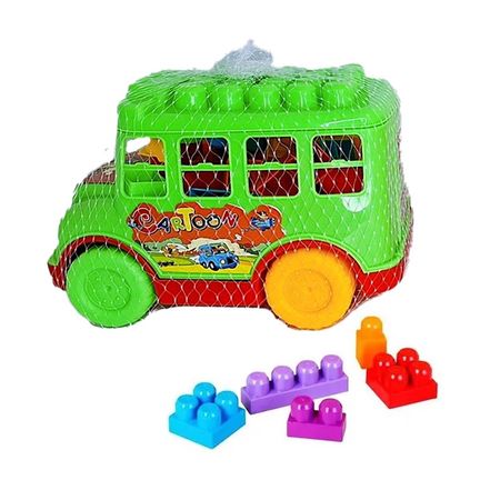 Bus Carrito Playgo con bloques Juguete Didactico 1