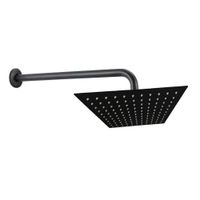Ducha Española Cuadrada 10""x10"" Negro Mate Acero Inox C&A