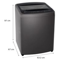 Lavadora 19kg carga superior con TurboDru Negro
