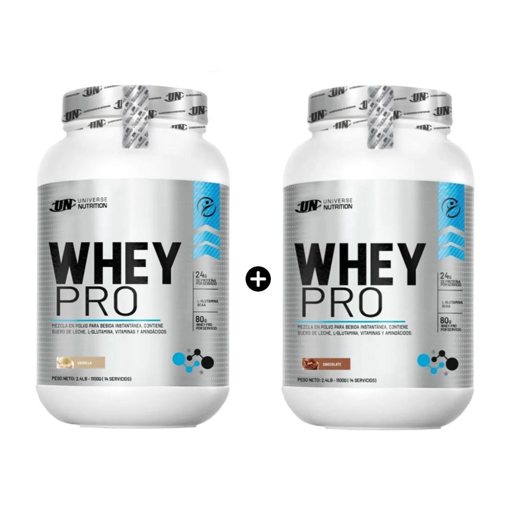 PACK X2 PROTEÍNAS WHEY PRO 1.1 KG SABOR VAINILLA Y CHOCOLATE