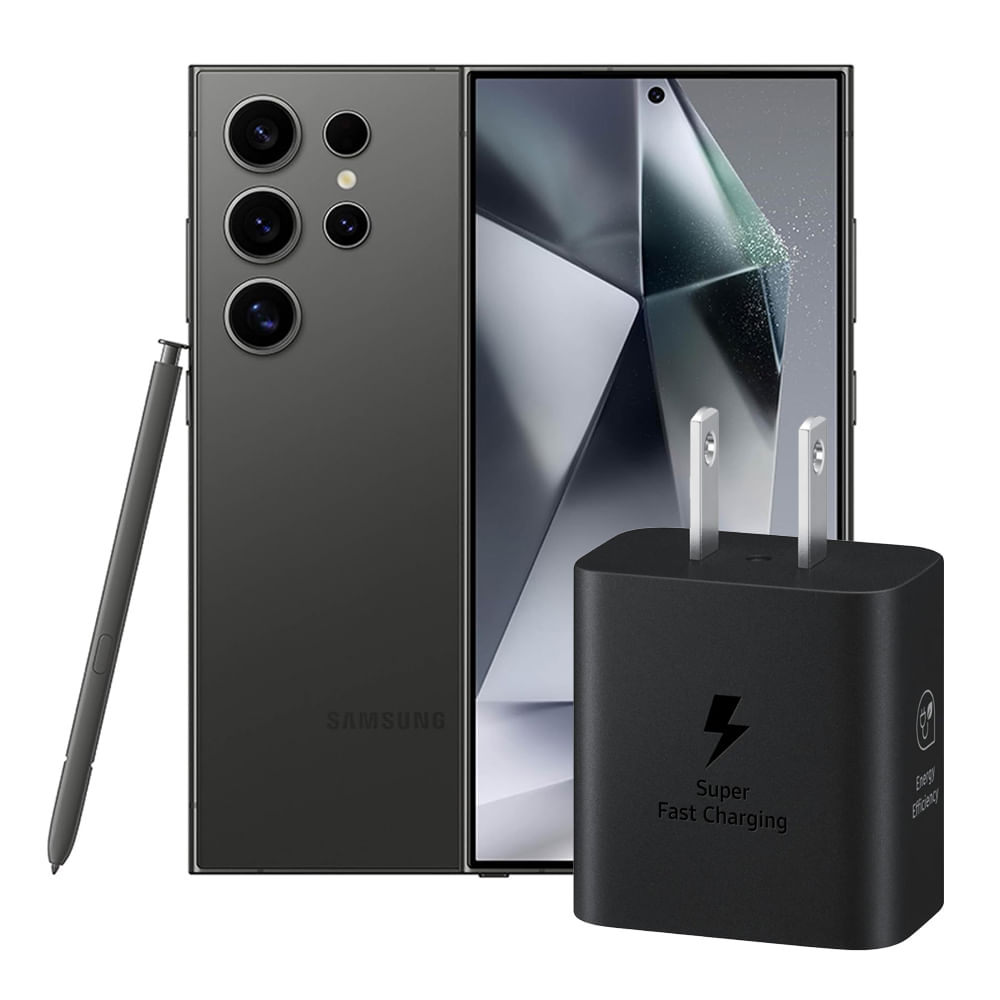 Celular Samsung Galaxy S24 Ultra 5G 256GB 12GB RAM Negro + Cargador USB-C 25W
