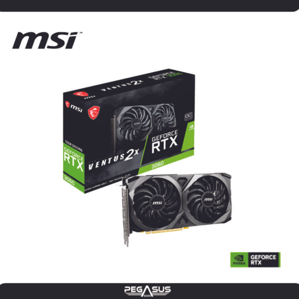 Tarjeta de video MSI GeForce RTX 3060 VENTUS 2X 12G OC, 12GB GDDR6, PCI-Express Gen 4.0