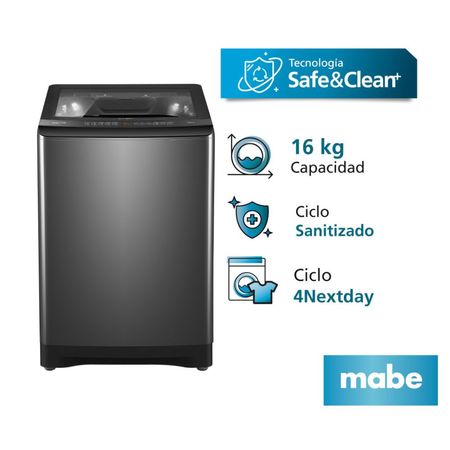 Lavadora Mabe LMA6120WDGBB0 Carga Superior 16kg Gris