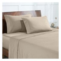 Sábanas king beige 100 % algodón bramante 200 hilos Lima Tienda