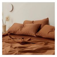 Sábanas 2 plazas terracota 100 % algodón bramante 200 hilos Lima Tienda