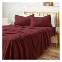 Sábanas queen guinda 100 % algodón bramante 200 hilos Lima Tienda