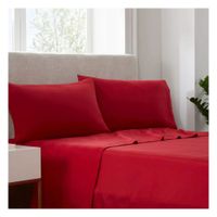Sábanas 1 plaza rojo 100 % algodón bramante 200 hilos Lima Tienda