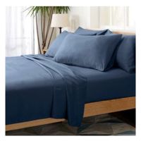 Sábanas 2 plazas azul jean 100 % algodón bramante 200 hilos Lima Tienda