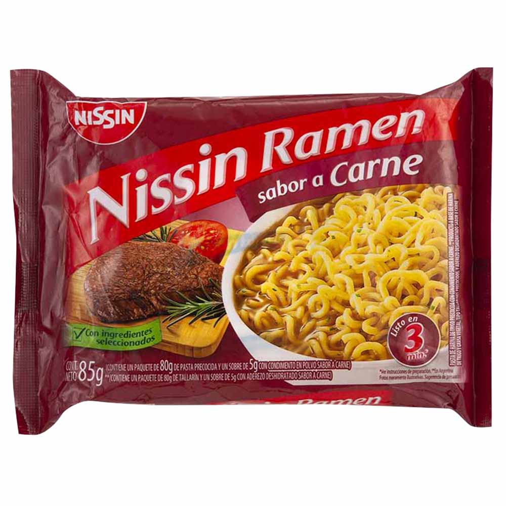 Sopa Ramen NISSIN Sabor Carne Bolsa 85g | PlazaVea - Supermercado