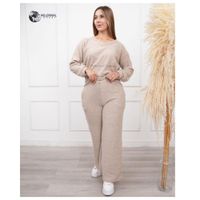 Conjunto de 2 piezas Mujer para Invierno Manga Larga  y Textura Suave color Beige