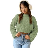 Chompa Mujer Cerrada Hilo Frances 359G-23 Color Olivo
