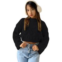 Chompa Mujer Cerrada Hilo Frances 359G-23 Color Negro