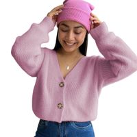 Chompa Mujer Mlarga Botones Moda 359G-25 Color Rosado