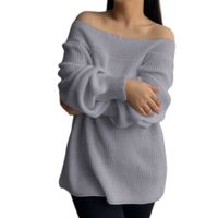 Chompa Mujer Hombros Hilo Dralom 359G-24 Color Gris