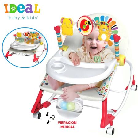 Mecedora Ideal para Bebes Musical y Vibrador Zaboo Rojo