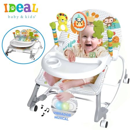 Mecedora Ideal para Bebes Musical y Vibrador Zaboo Gris