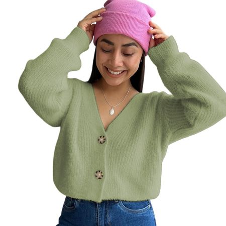 Chompa Mujer Mlarga Botones Moda 359G-25 Color Olivo Talla M