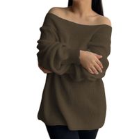 Chompa Mujer Hombros Hilo Dralom 359G-24 Color Marron