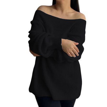 Chompa Mujer Hombros Hilo Dralom 359G-24 Color Negro Talla S