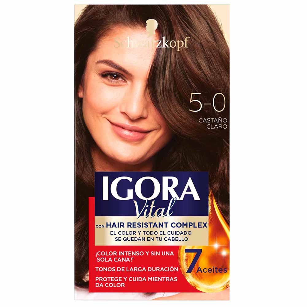 Tinte para Cabello IGORA 50 Castaño Claro Caja 1un