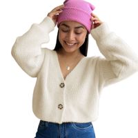 Chompa Mujer Mlarga Botones Moda 359G-25 Color Perla