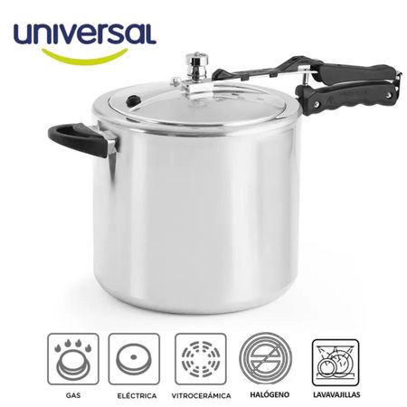 Olla a presión Universal 13 litros cierre interno doble válvula de seguridad