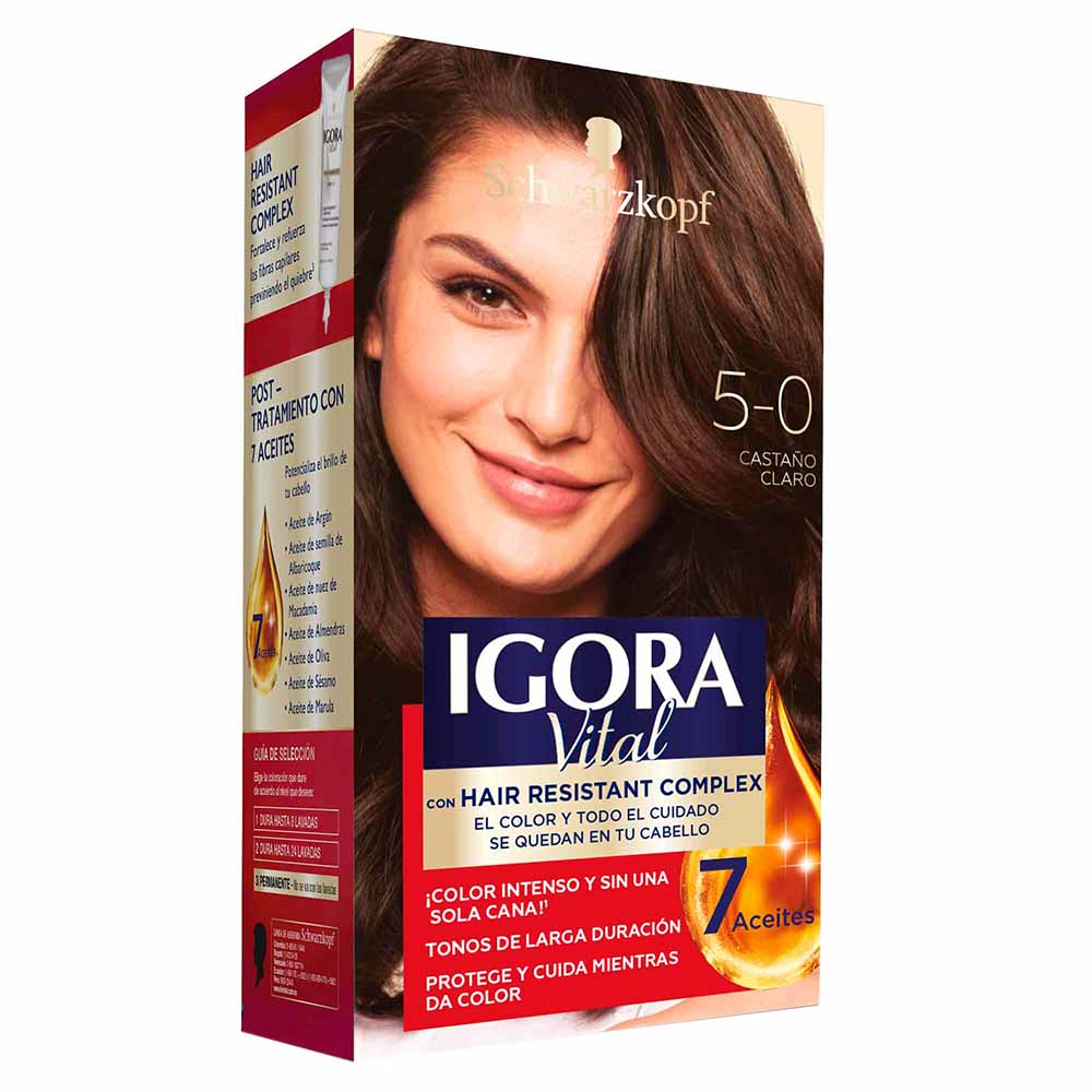 Tinte para Cabello IGORA 50 Castaño Claro Caja 1un