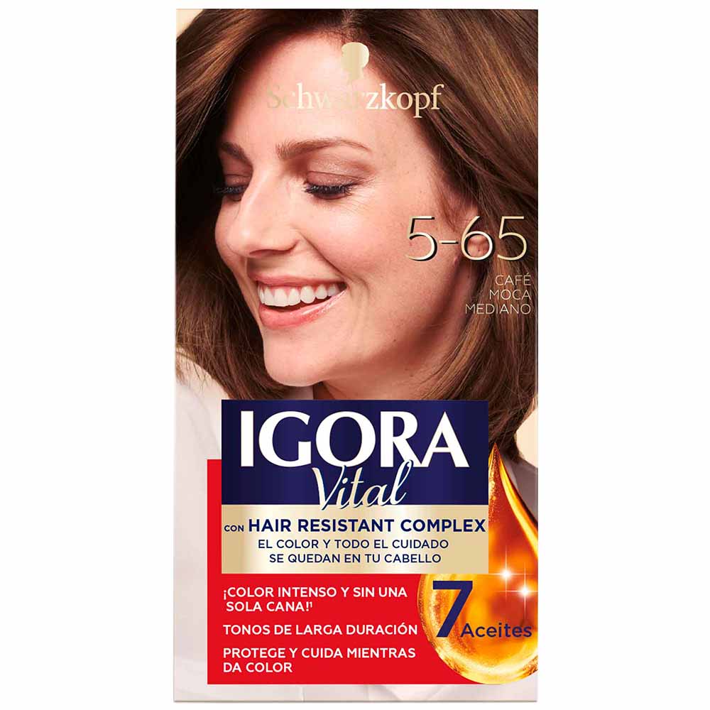 Tinte para Cabello IGORA 565 Café Moca Mediano Caja 50ml