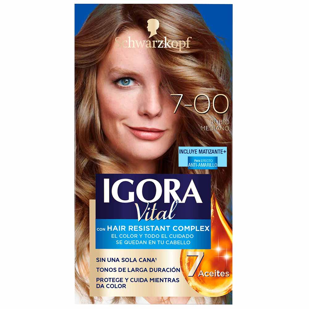 Tinte para Cabello IGORA 700 Rubio Mediano Mate Caja 1un
