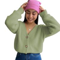 Chompa Mujer Mlarga Botones Moda 359G-25 Color Olivo
