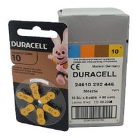Caja de 60 Pilas Duracell 10 para Audifonos Medicados