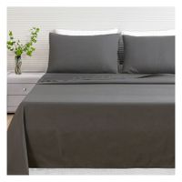 Sábanas 1 plaza gris oscuro 180 hilos 100 % algodón bramante Lima Tienda