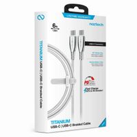 Cable Titanium Naztech USB-C to USB-C Plata