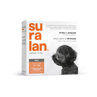 Antipulgas para perros Suralan Mini 2.5 a 5 Kg x 4 Tab