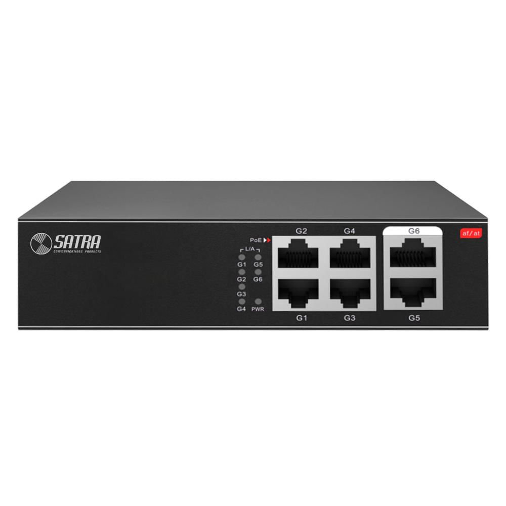 SATRA 1403010000 Switch PoE 4 puertos GIGABIT 2Uplink 65W