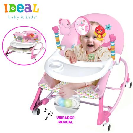Mecedora Ideal para Bebes Musical y Vibrador Zaboo Rosado