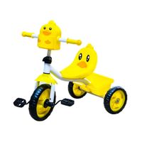 Triciclo Doble Canastilla Niños Infantil Sonido Patito Amar