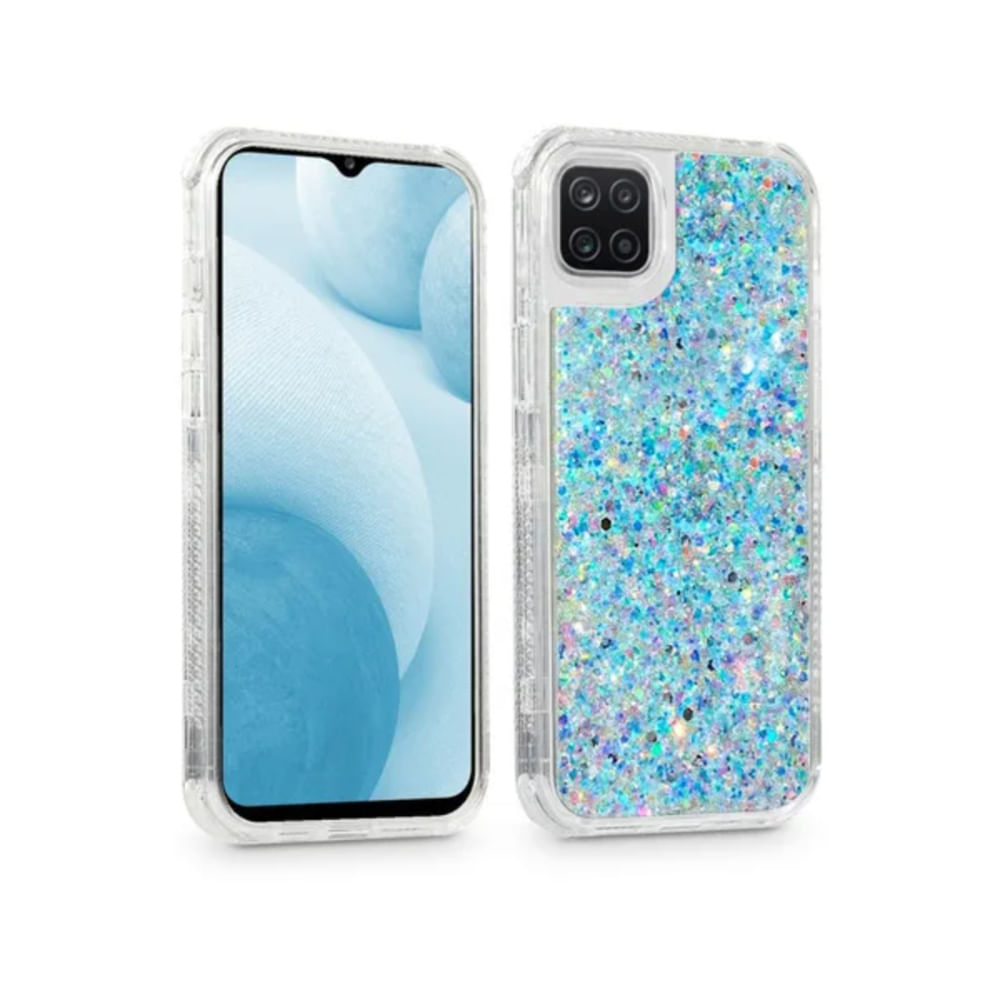 Funda Protector Case 360 con Glitter Para IPHONE 13 - Celeste