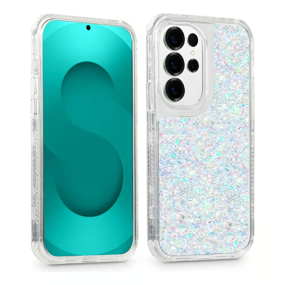 Funda Protector Case con Glitter Para SAMSUNG S25 ULTRA - Celeste