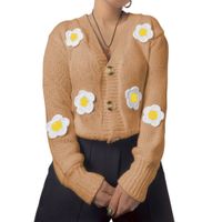 Chompa Mujer Hilo Alpino Flores 359G-30 Color Beige