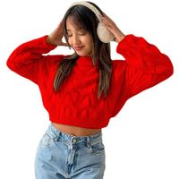 Chompa Mujer Hilo Clasico 359G-23 Color Rojo