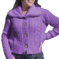 Chompa Mujer Hilo Camisero De Peluche 359G-25 Color Lila