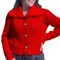 Chompa Mujer Hilo Camisero De Peluche 359G-25 Color Rojo