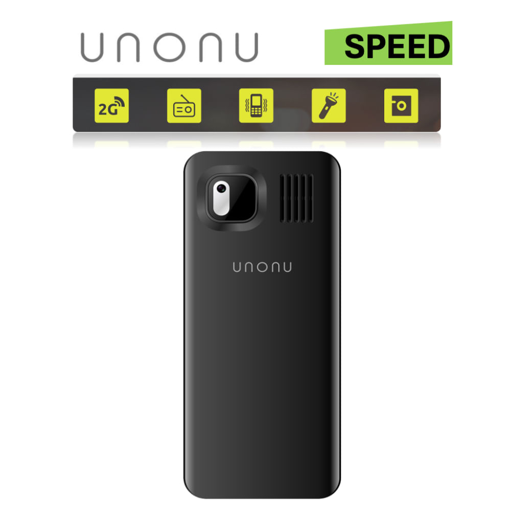 Celular Basico UNONU SPEED 2G,Bateria 1800 mAh, Radio FM Inalambrico