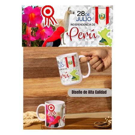 Taza Grande de Loza Diseño Fiestas Patrias 15oz 114