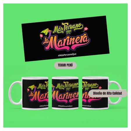 Taza de Loza Diseño Fiestas Patrias 11oz 196 Mas Peruano que